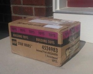 LEGO shipping box left at doorstep