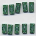 LEGO green money tiles dollar bills