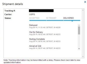 USPS Shipment Details Screenshot