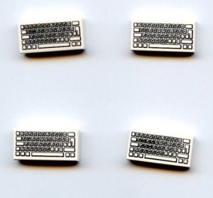 LEGO white keyboard tiles